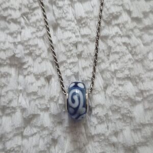 Vintage Sterling Silver Swirly Murano Glass Charm Bead